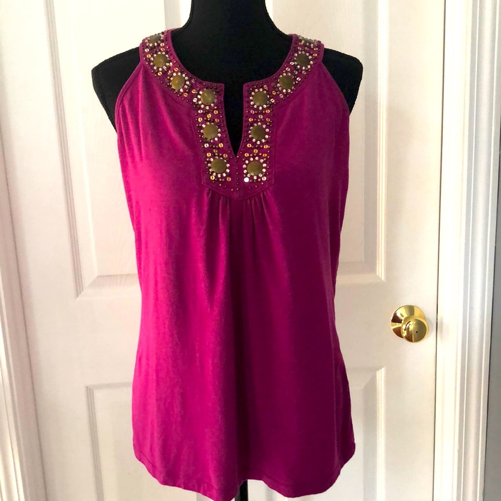 Magenta Summer Top with Beads